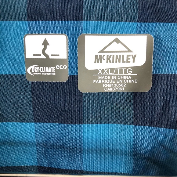 McKINLEY Black and Blue Checkered Plaid Short Sleeve Button Up Shirt  XX-Large - Picture 5 of 7